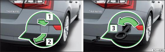 Rimozione della calotta di copertura / montaggio dell'occhione di traino