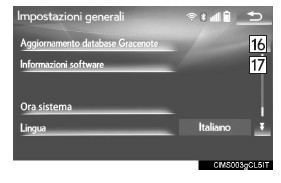 Schermata delle impostazioni generali