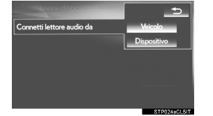 Impostazione del metodo di connessione del lettore audio