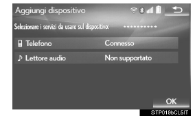 Registrazione di un dispositivo bluetooth