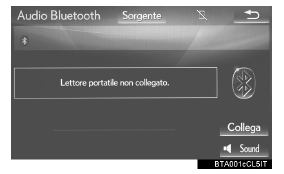 Registrazione di un lettore audio bluetooth per la prima volta