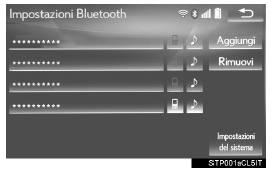 Schermata "impostazioni bluetooth*"