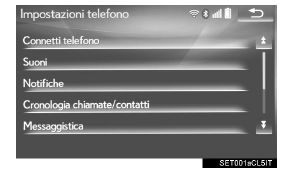 Visualizzazione della schermata "impostazioni bluetooth*" con un metodo diverso