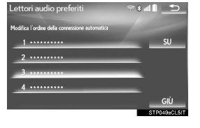 Modifica della priorità di connessione automatica dei lettori audio