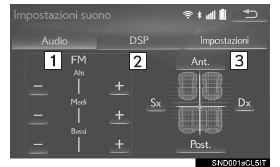 Schermata "impostazioni suono"