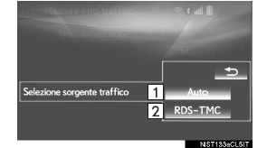 Selezione dell'origine delle informazioni sul traffico