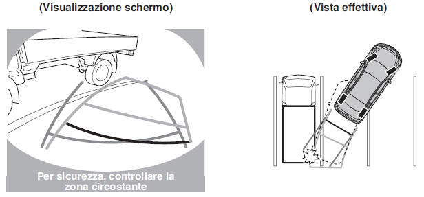 Differenze tra condizioni effettive della strada e immagine visualizzata