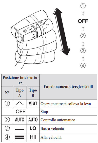 Con controllo tergicristallo automatico