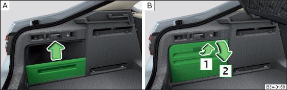 Fig. 143 Estrazione portaoggetti laterali / apertura scomparto laterale