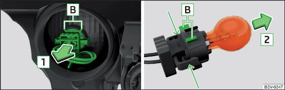 Fig. 357 Sostituzione della lampadina per indicatore di direzione anteriore